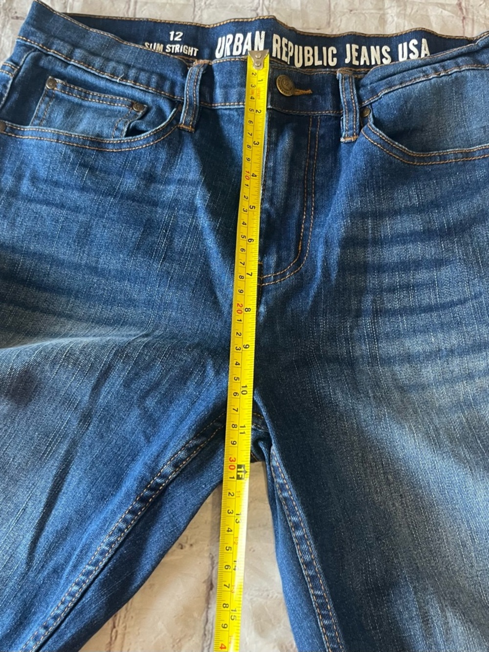 Urban Republic Womens Slim Straight Jeans Size 12 Blue Denim Mid Rise Stretch - Picture 10 of 16